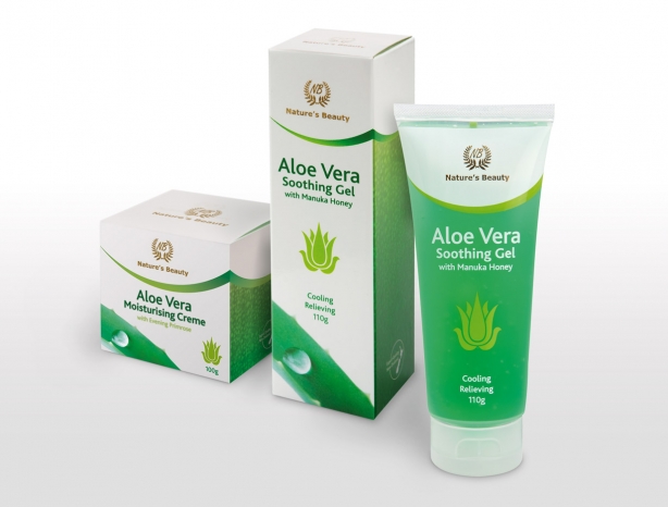 Nature’s Beauty aloe vera range packaging